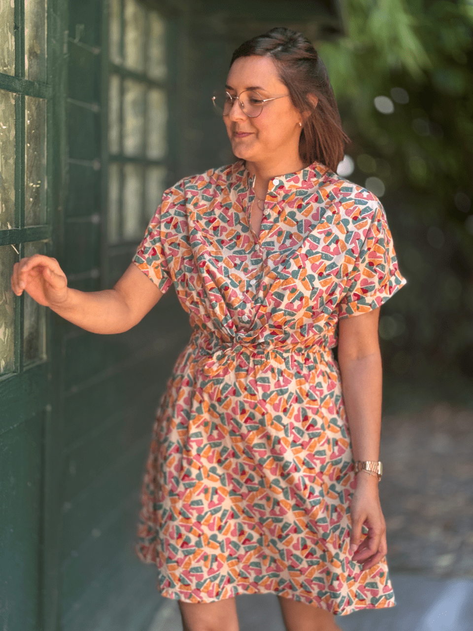 Robe courte colorée imprimé cœur