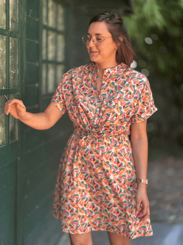 Robe courte colorée imprimé cœur