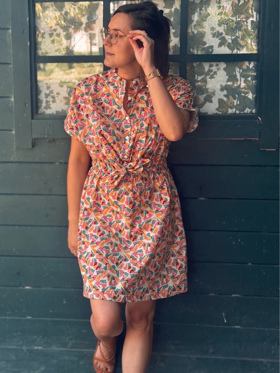 Robe courte colorée imprimé cœur