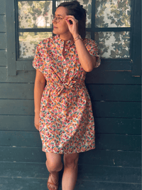Robe courte colorée imprimé cœur