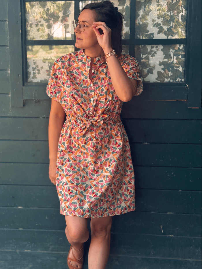 Robe courte colorée imprimé cœur