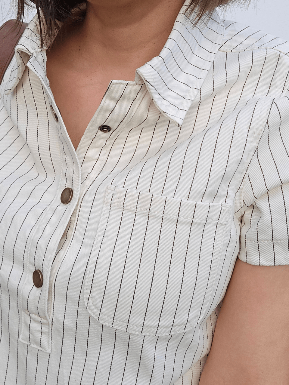 Robe en jean écru rayée femme – Oraije