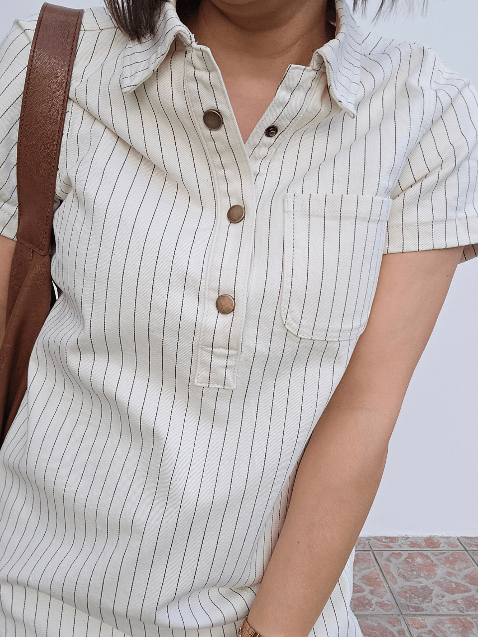 Robe en jean écru rayée femme – Oraije