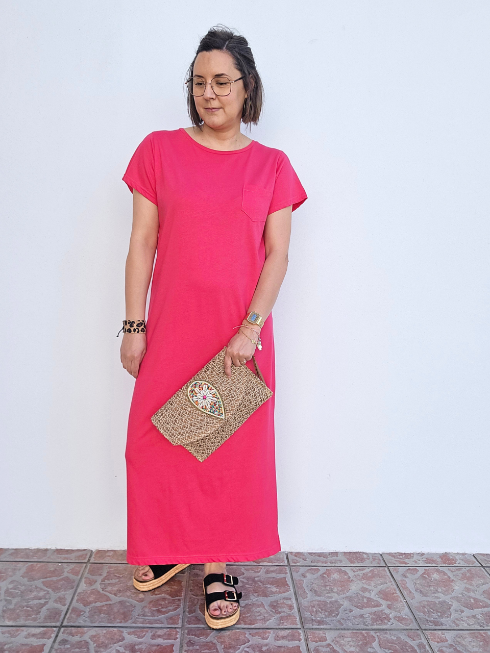 Robe été femme fuchsia rose