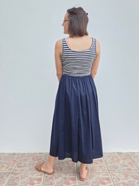 Robe longue en coton avec haut en crochet taille unique