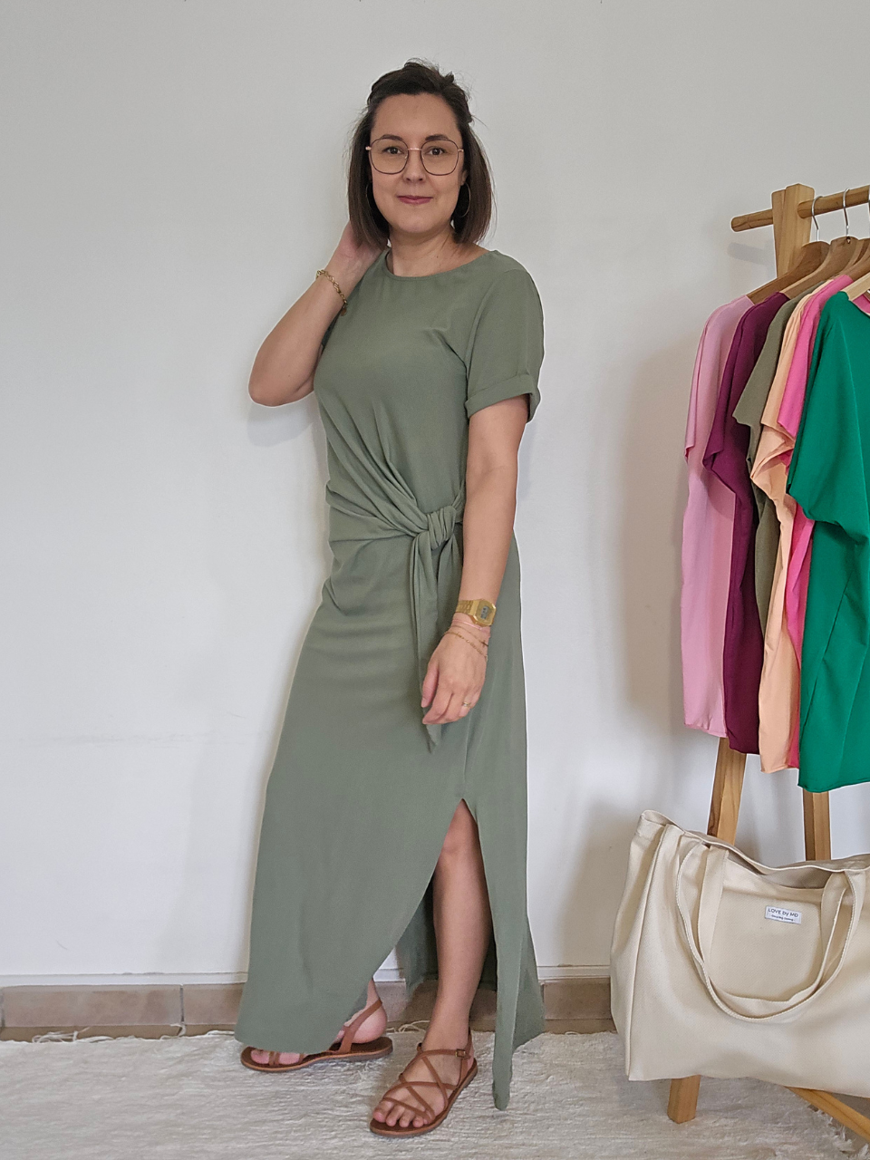 Robe longue nœud sur le côté – Inspiration Sézane
