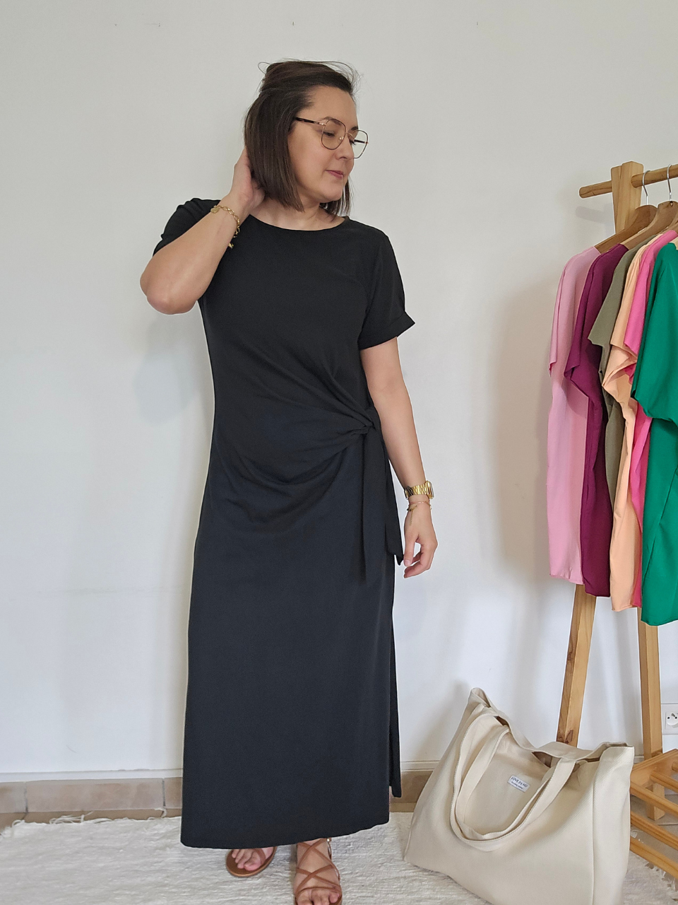Robe longue nœud sur le côté – Inspiration Sézane