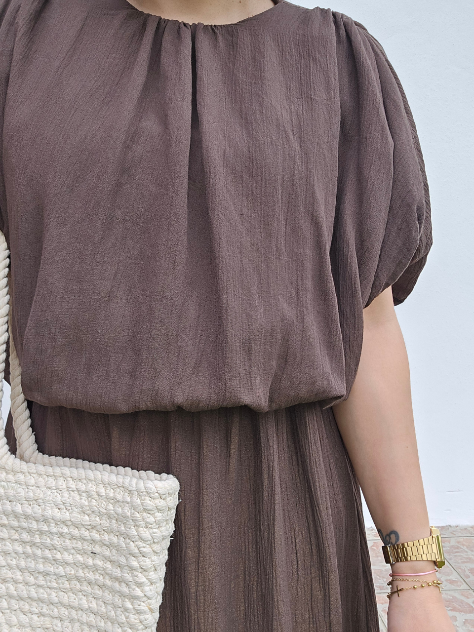Robe marron femme