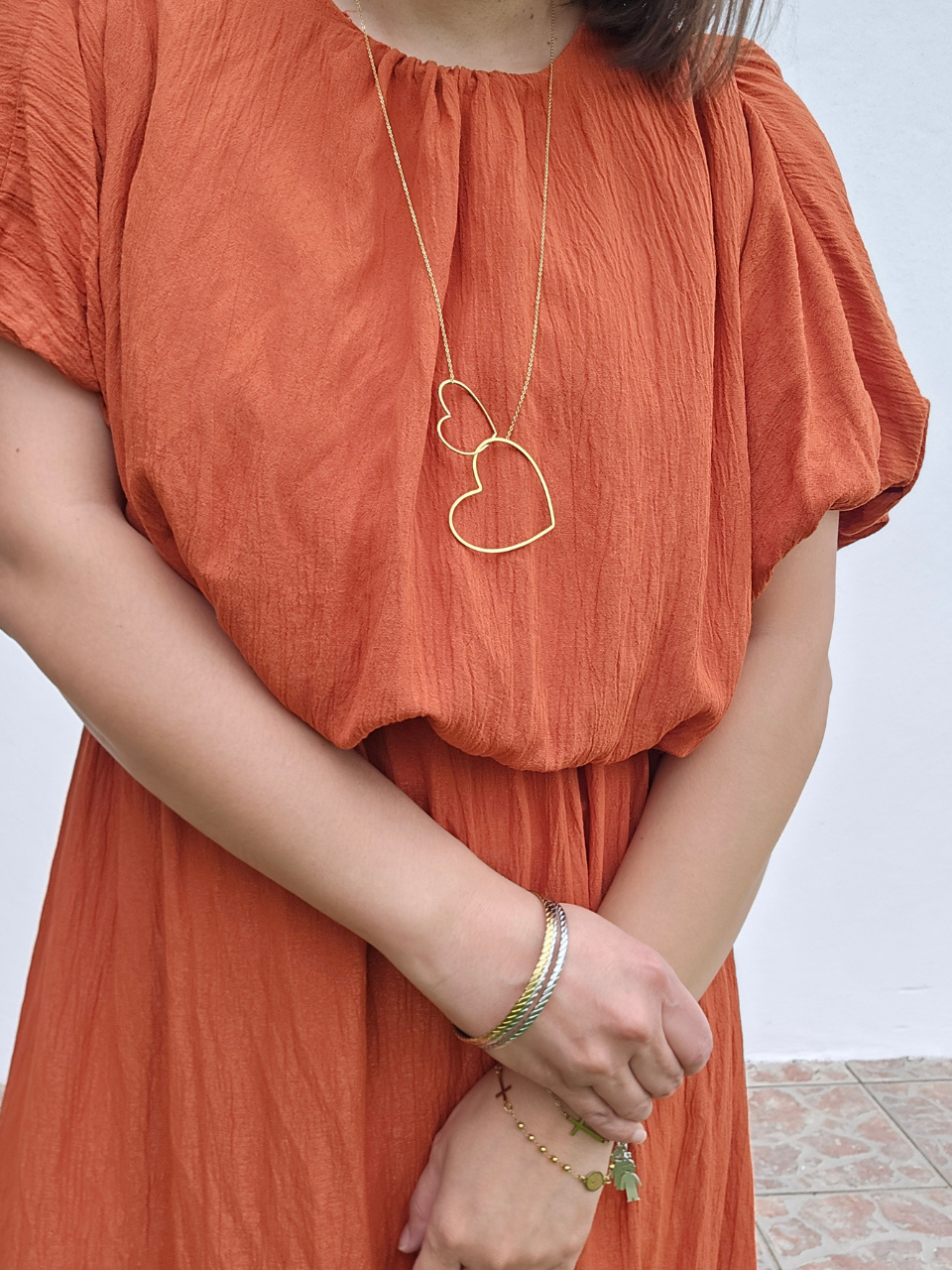 Robe fluide femme terracotta