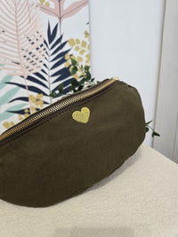 Sac banane en tissu avec cœur doré