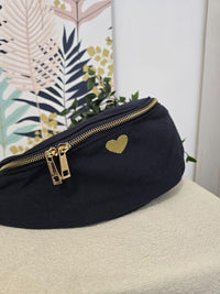 Sac banane en tissu avec cœur doré