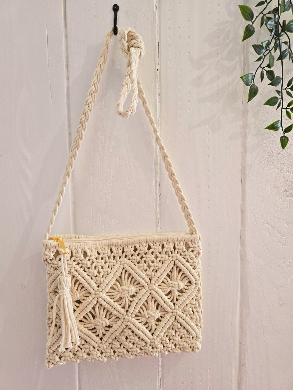 Sac en crochet écru Pays Basque 