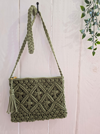Sac crochet kaki femme été 