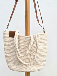 Sac en corde écru grand format – esprit bohème naturel