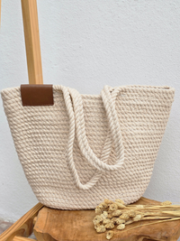 Sac en corde écru grand format – esprit bohème naturel