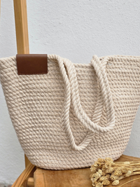 Sac en corde écru grand format – esprit bohème naturel