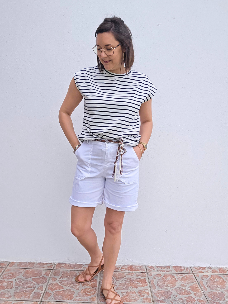 Look short blanc femme