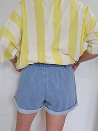 Short paperbag bleu clair – denim souple