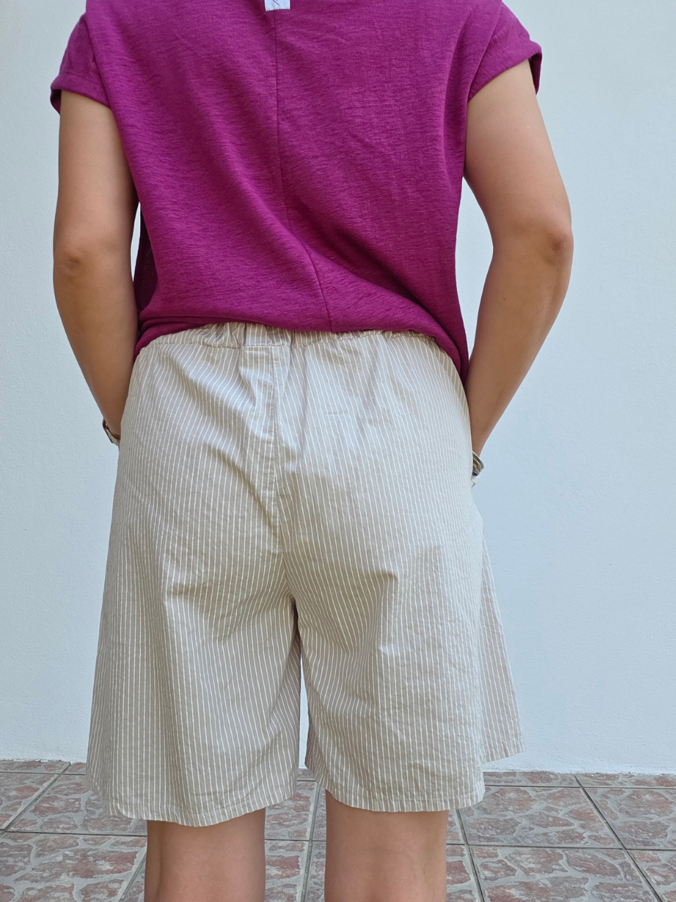 Short en coton avec ceinture – Taille unique 36 à 42