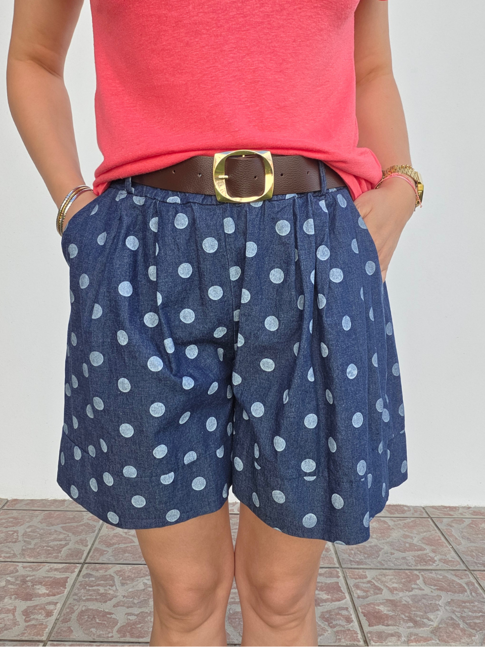 Short tencel été pois 