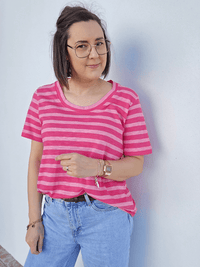 T-shirt rayé femme coton lin oversize – Love by MD