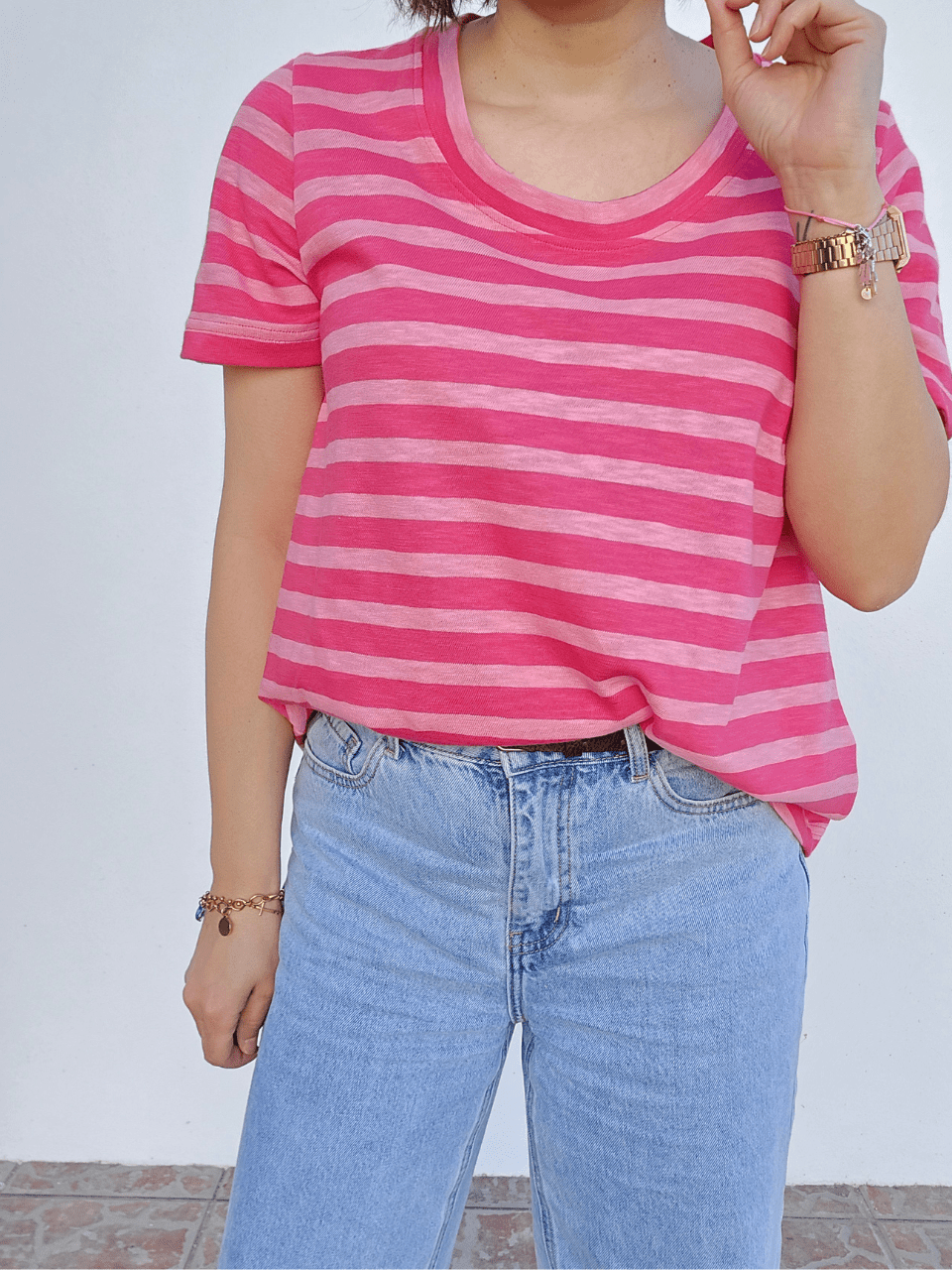 T-shirt rayé femme coton lin oversize – Love by MD