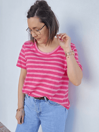 T-shirt rayé femme coton lin oversize – Love by MD