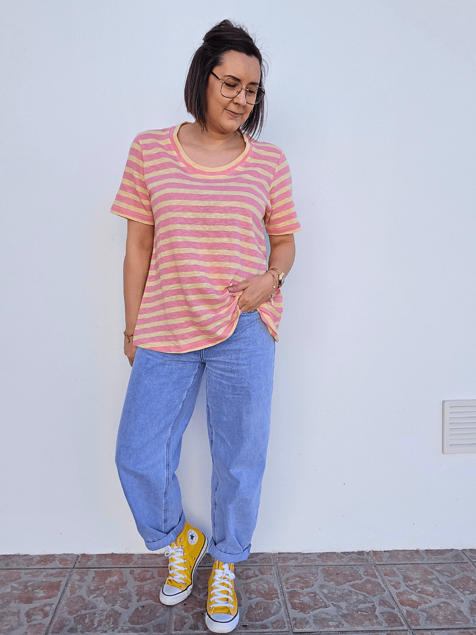 T-shirt rayé femme coton lin oversize – Love by MD