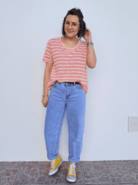 T-shirt rayé femme coton lin oversize – Love by MD