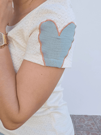 Tee-shirt femme écru en coton -  Mellinette