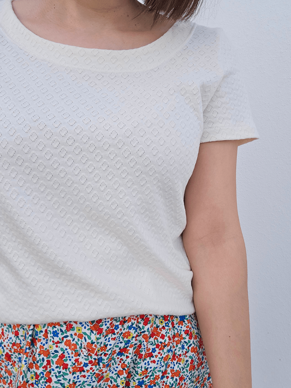 Tee-shirt femme écru en coton -  Mellinette