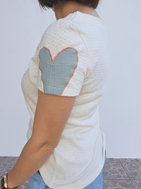 Tee-shirt femme écru en coton -  Mellinette
