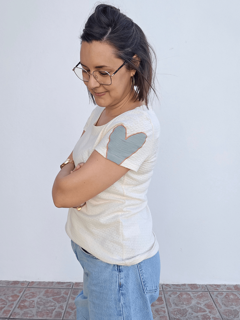 Tee-shirt femme écru en coton -  Mellinette