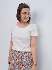 Tee-shirt femme écru en coton -  Mellinette