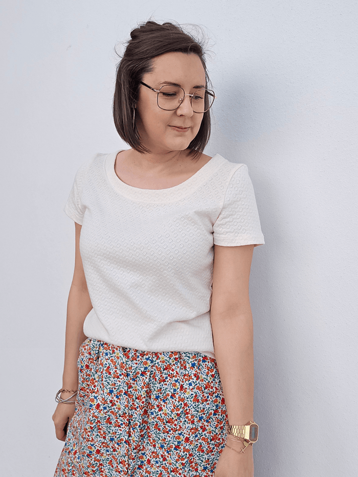 Tee-shirt femme écru en coton -  Mellinette