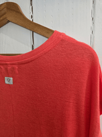Tee-shirt femme 100% lin corail – Love by MD