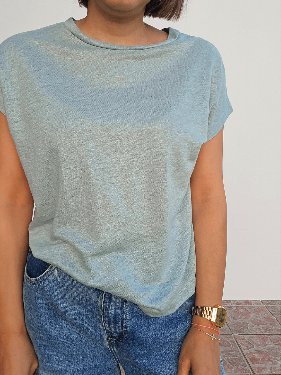 Tee-shirt femme en lin manches courtes – Love by MD
