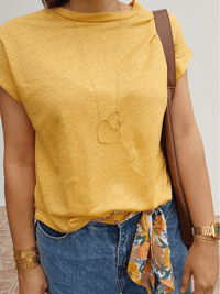 Tee-shirt femme en lin manches courtes – Love by MD