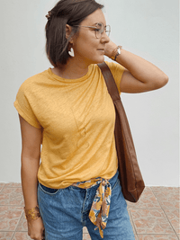 Tee-shirt femme en lin manches courtes – Love by MD