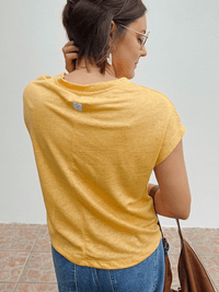 Tee-shirt femme en lin manches courtes – Love by MD
