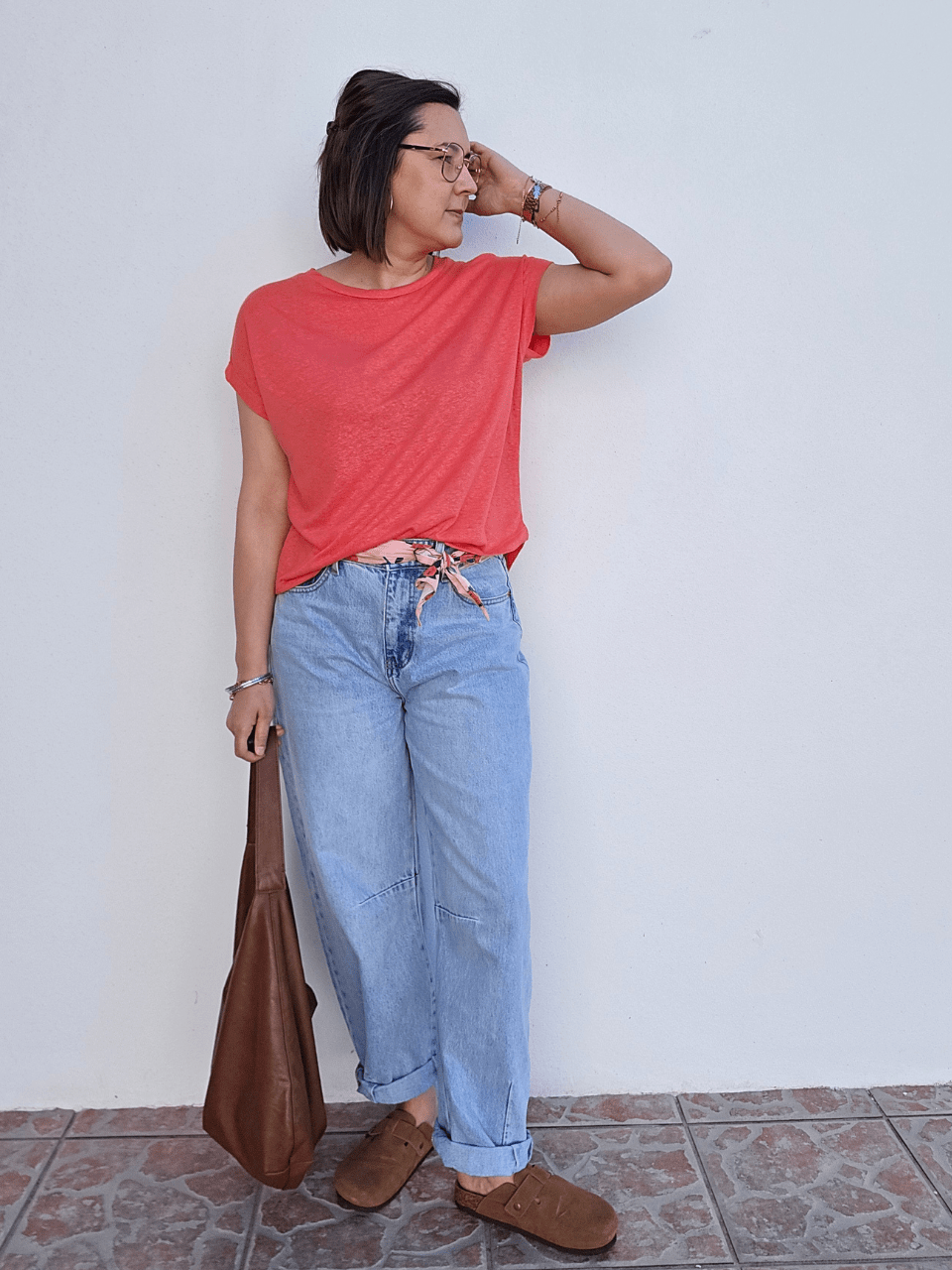Tee-shirt femme 100% lin corail – Love by MD