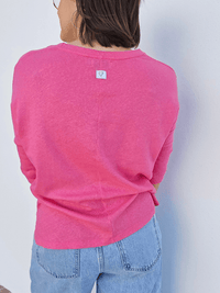 Tee-shirt femme lin manches 3/4 col V – Love by MD
