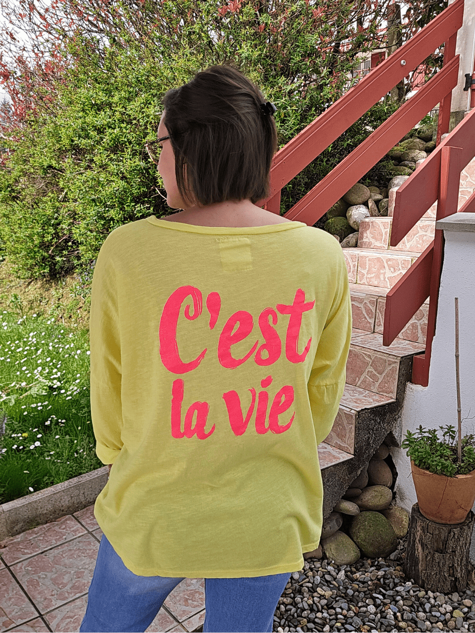 Tee-shirt femme manches longues “C’est la vie”