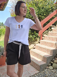 Look tee shirt blanc sardine coloré 