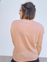 Tee shirt lin rose femme