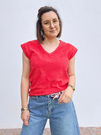 Tee-shirt éponge rouge cerise – Love By MD