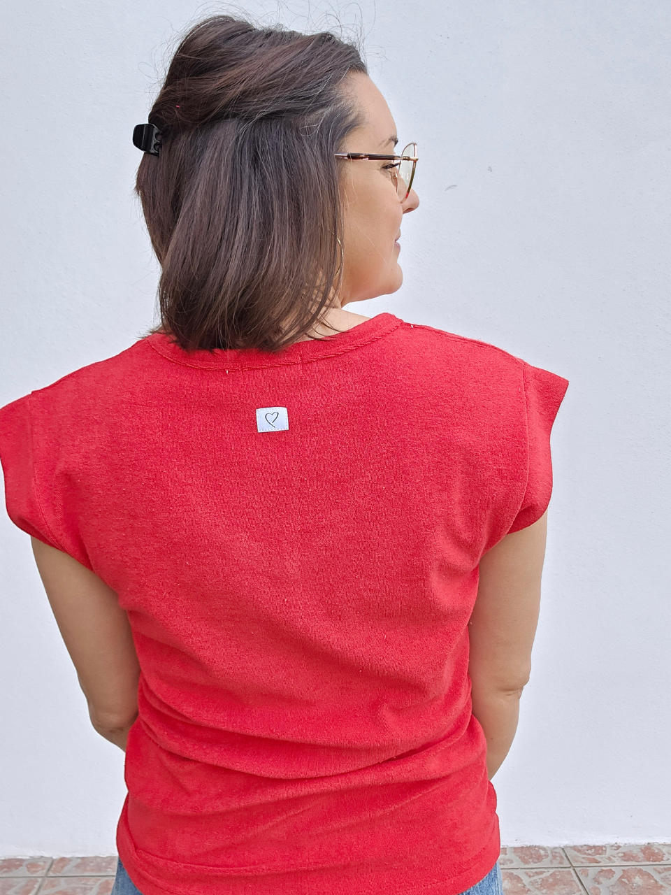 Tee-shirt éponge rouge cerise – Love By MD