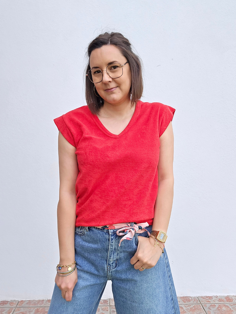 Tee-shirt éponge rouge cerise – Love By MD