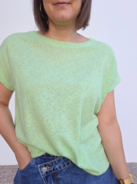 Tee-shirt femme 100% lin vert pistache – Love by MD