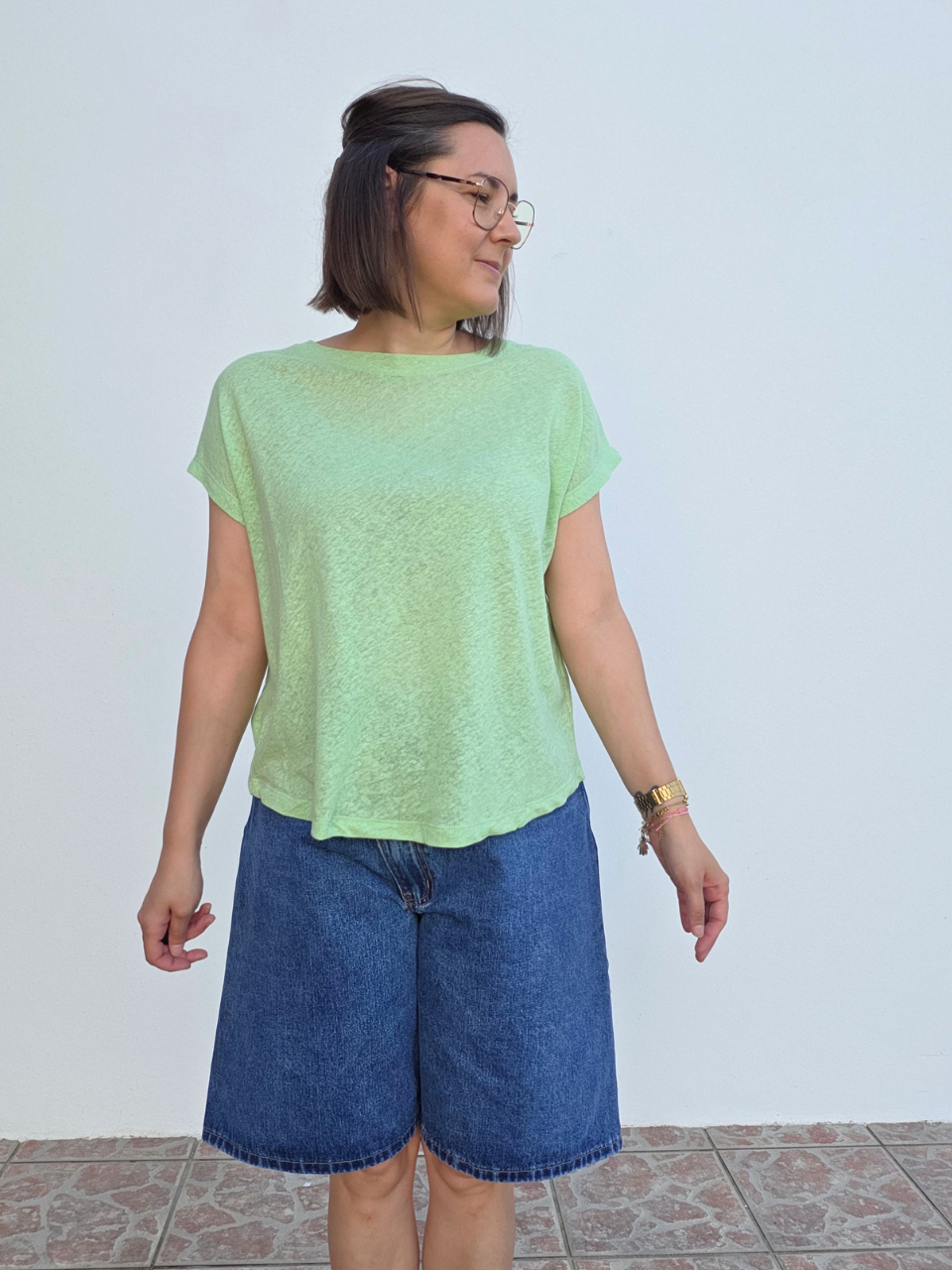Tee-shirt femme 100% lin vert pistache – Love by MD